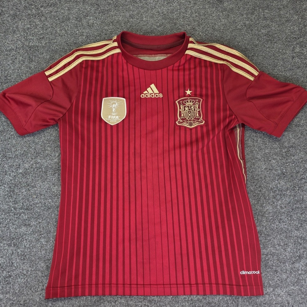 Adidas Kids Red Gold Spain FIFA 2010 World Champions Soccer Jersey Sz L